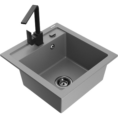 Mexen Vito гранитна кухненска мивка с 1 отделение и кухненски смесител Rita, (6503-71-670300-70-B)