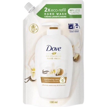 Dove Purely pampering tekuté mydlo s bambuckým máslem a vůní vanilky náhradní náplň 500 ml