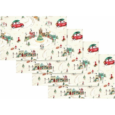 Catherine Lansfield bavlna prestieranie Christmas Town 4 ks 30x46 cm