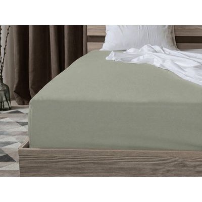 Textilomanie jersey prostěradlo Exclusive šedozelené 90x200