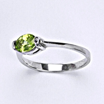 Čištín Stříbrný s přírodním kamenem olivín VR 115