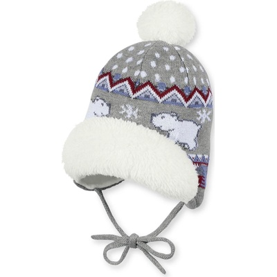 Sterntaler Зимна плетена бебешка шапка Sterntaler - Мечета, 47 сm, 9-12 м (4701530-542)