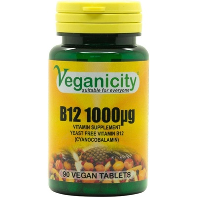 Veganicity Vitamín B12 Cyanocobalamin 1000 µg 90 vegan tablet
