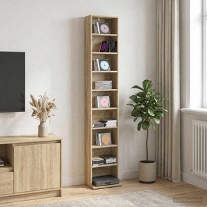 vidaXL Кабинет за CD Дъб сонома 33 x 23, 5 x 175 см Инженерна дървесина (8012646)