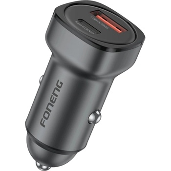 FONENG Зарядно за кола Foneng C16, PD, 12V, 30W, 1xUSB-C+1xUSB, QC3.0, сив (C16)
