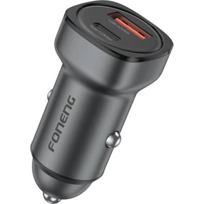 FONENG Зарядно за кола Foneng C16, PD, 12V, 30W, 1xUSB-C+1xUSB, QC3.0, сив (C16)
