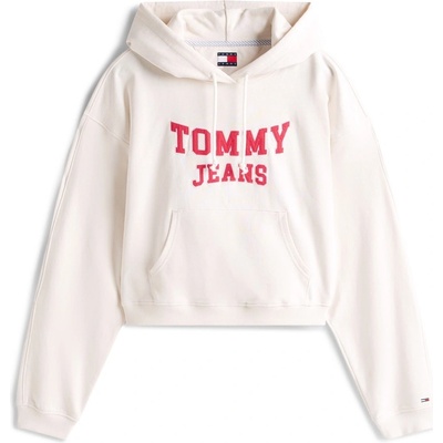 Tommy Hilfiger Суичър Tommy Jeans Women's TJ Varsity Over-the-Head Hoodie - Ancient White
