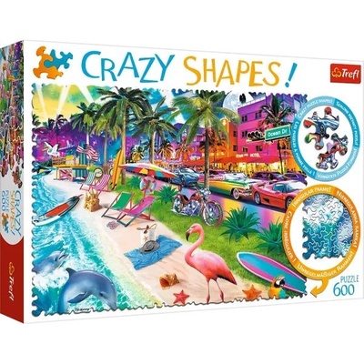 Trefl Crazy Shapes: Маями плаж пъзел - 600 части (11132)