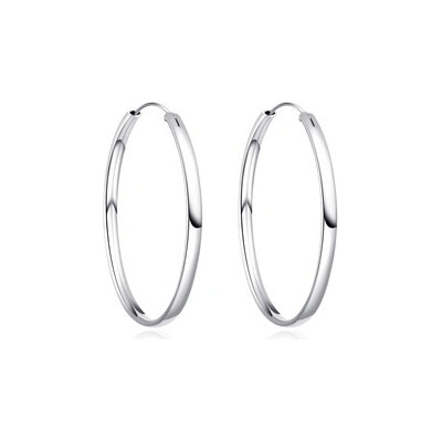 NUBIS Stříbrné náušnice kruhy 40 mm NB-3114-40