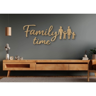 Drevený nápis na stenu – Family time