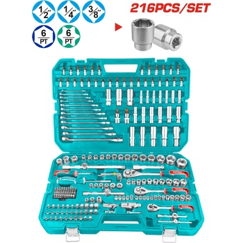 TOTAL Гедоре комплект total industrial 1/4"+3/8"+1/2", 216 части (tl ind thkthp22166)
