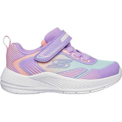 Skechers dievčenská vychádzková obuv MICROSPEC ADVANCE fialová lososová tyrkysová biela
