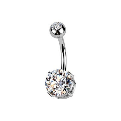 Šperky4U Piercing do pupíku TITAN, barva: čirá TIT1604-C