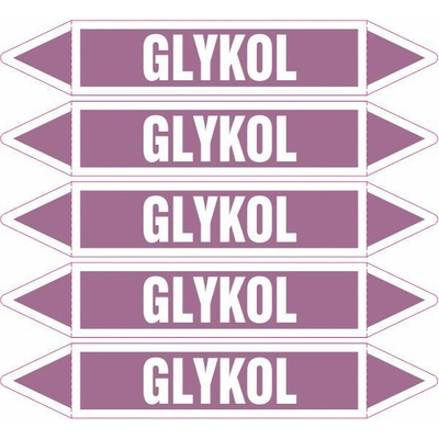 Grafiko | Glykol - dle ČSN 13 0072 - Materiál Samolepící PVC folie, Rozměr aršík 5ks šipka 250x52mm