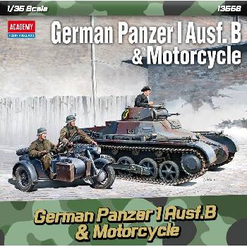 Academy Комплект германски танк + мотоциклет Panzer I Ausf. B (13556)