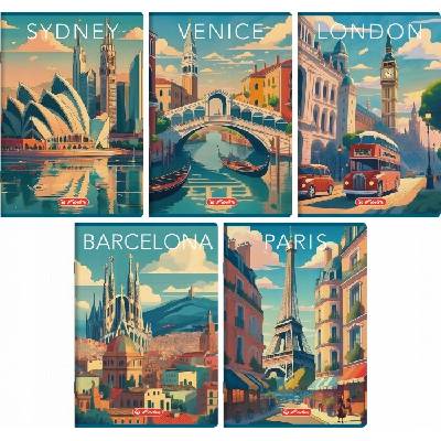HERLITZ Zošit A4 mriežkovaný RETRO CITY