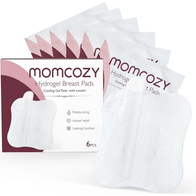 Momcozy Охлаждащи гел подплънки Momcozy - С ланолин, 6 броя (602835182311)