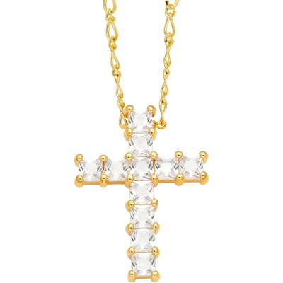HARAHU Колие Style Cross - Златен / Кристалов KP29401 (29401)