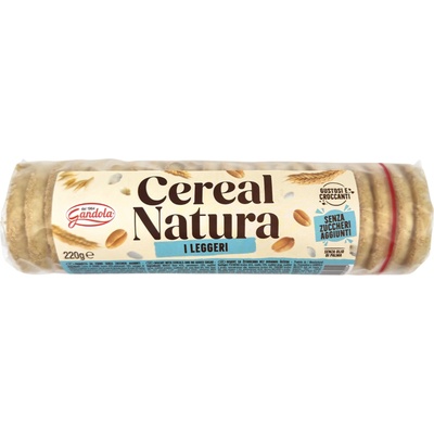 Gandola Пълнозърнести бисквити Gandola Cereal Natura - Без добавена захар, 220 g (BB202716)