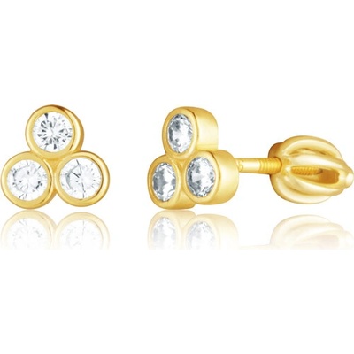 JVD Pozlátené strieborné náušnice so zirkónmi SVLE3440XH2GO00