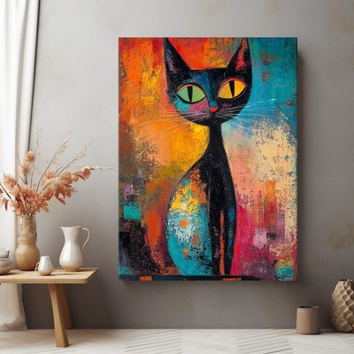 Decono Картина Цветна Котка