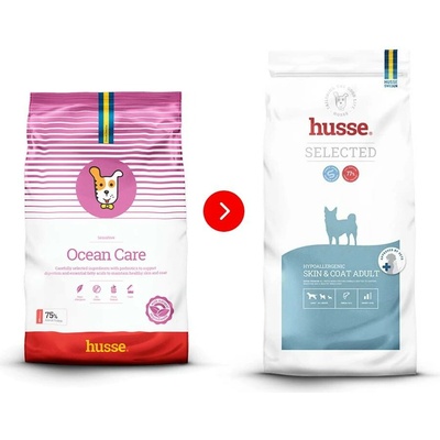 Husse Hypoallergenic Skin & Coat Adult s lososem 12 kg
