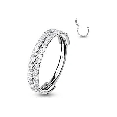 Šperky4U Kruh se zirkony helix cartilage tragus piercing NS0044ST-1210