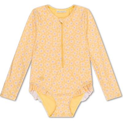 Swim Essentials Plavky s dlhým rukávom s UPF Florish yellow