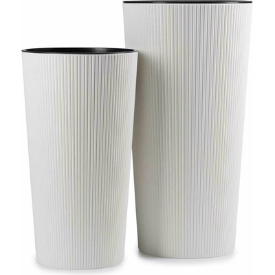HowHomely Plastový kvetináč URBANIKA ECO 2KS 57X30 CM+46,6X25,5 CM BIELA