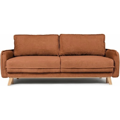 Bonami Selection Oranžová menčestrová rozkladacia pohovka 218 cm Tori