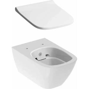 Geberit Комплект за окачване на тоалетна чиния Geberit Smyle Square без ринг, с биде и седалка (501.668.00.1)