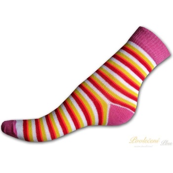 Nepon Dětské bavlněné ponožky Proužek žlutočervený