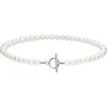 Manoki Perlový choker Blanca chirurgická ocel sladkovodní perla WA512 Stříbrná