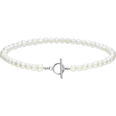 Manoki Perlový choker Blanca chirurgická ocel sladkovodní perla WA512 Stříbrná