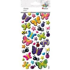 TITANUM Stickers convex butterflies, ladybugs mix 37pcs