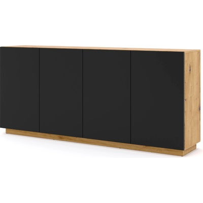 BIM Furniture Комод aura 4d 198 см, дъб артисан/черен мат (aurakom4ddaset)