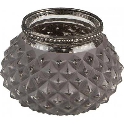 Skleněná čajová svíčka Houder Grey 11*8 cm – 11x8 cm