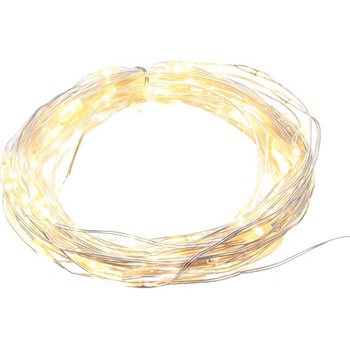 ACA Lighting LED dekoračná strieborná girlanda 20 LED teplá biela farba 2x batéria AA 200 cm IP20