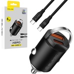 Blavec Зарядно за кола с USB-A и USB-C изходи с технология за бързо зареждане - Blavec Aero Car Charger 30W (черен) (CCBS02BCA-UCB)