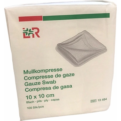 Gazin KOMPRESY GÁZOVÉ NESTERILNÉ 10 x 10 cm 8-vrstvové 100 ks