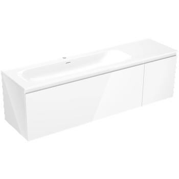 Mexen Orio шкаф за баня 160 см с мивка Vela лява, 1S, 1D, бял гланц - 91A13-16047-3-BBFF00-W23L00 (91A13-16047-3-BBFF00-W23L00)