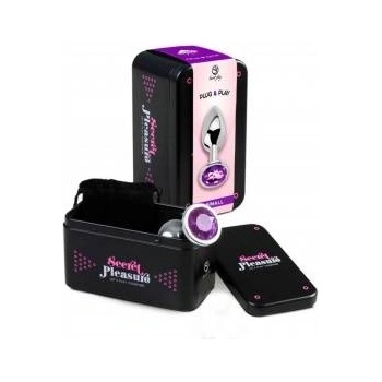Secret Play Lila S Intimate Metal Plug with Crystal Base, Purple, 7.5 cm
