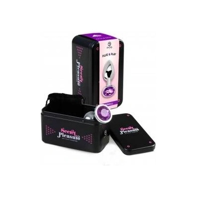 Secret Play Lila S Intimate Metal Plug with Crystal Base, Purple, 7.5 cm
