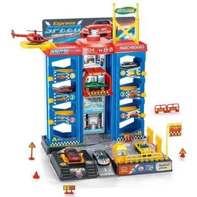 Wiky Паркинг станция с 3 метални коли и хеликоптер