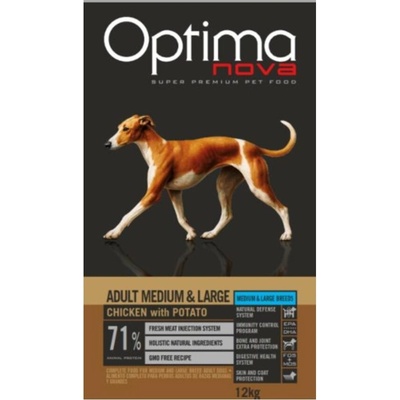 Optimanova Dog adult střední velké Grain Free kuřecí 12 kg