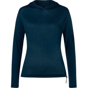 super. natural Дамски вълнен пуловер super. natural Women's Relax Light Pocket Hoodie Merino hoodie - Blueberry (105-5049-0412)