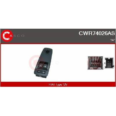 Spínač, zvedací zařízení oken CASCO CWR74026AS