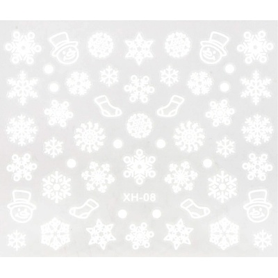 BIO NAILS Nálepka Vianoce XH-08 biela