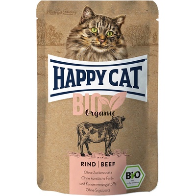 Happy Cat Bio Organic hovädzie 6 x 85 g