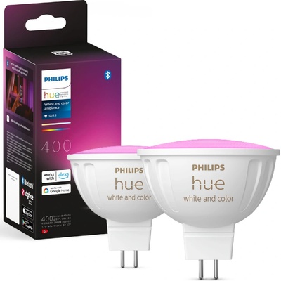 Philips Hue WACA LED žiarovka 6.3W sada 2ks GU5.3 MR16 12V 400lm 2200K-6500K RGB IP20 8719514491649